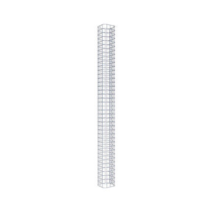 Rechthoekige thermisch verzinkte schanskorfzuil, 17 cm x 17 cm, 200 cm hoog, MW 5 cm x 5 cm