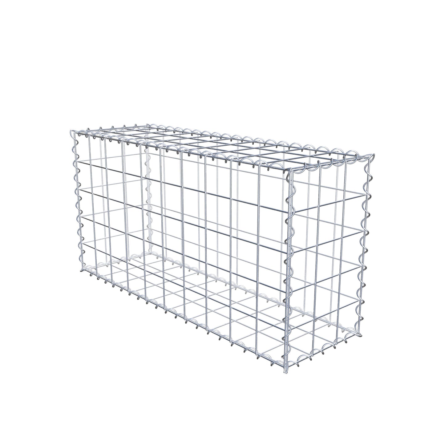 Juego de 2 gaviones de 100 cm x 50 cm x 30 cm (largo x alto x fondo), malla de 10 x 10 cm, en espiral