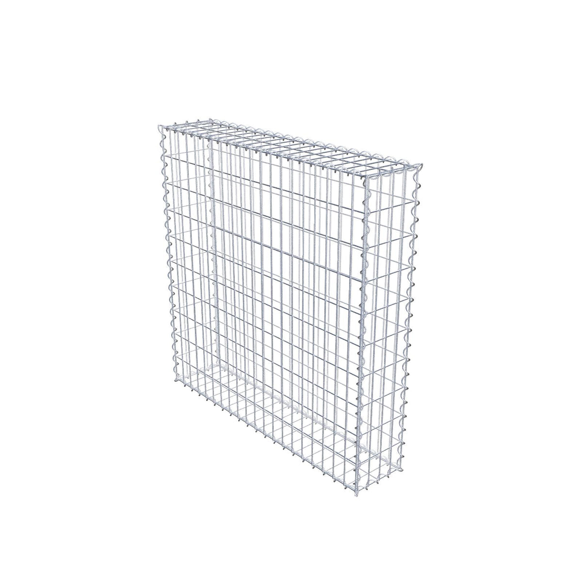 Gabion 100 cm x 100 cm x 20 cm (L x H x D), maskstorlek 5 cm x 10 cm, spiral