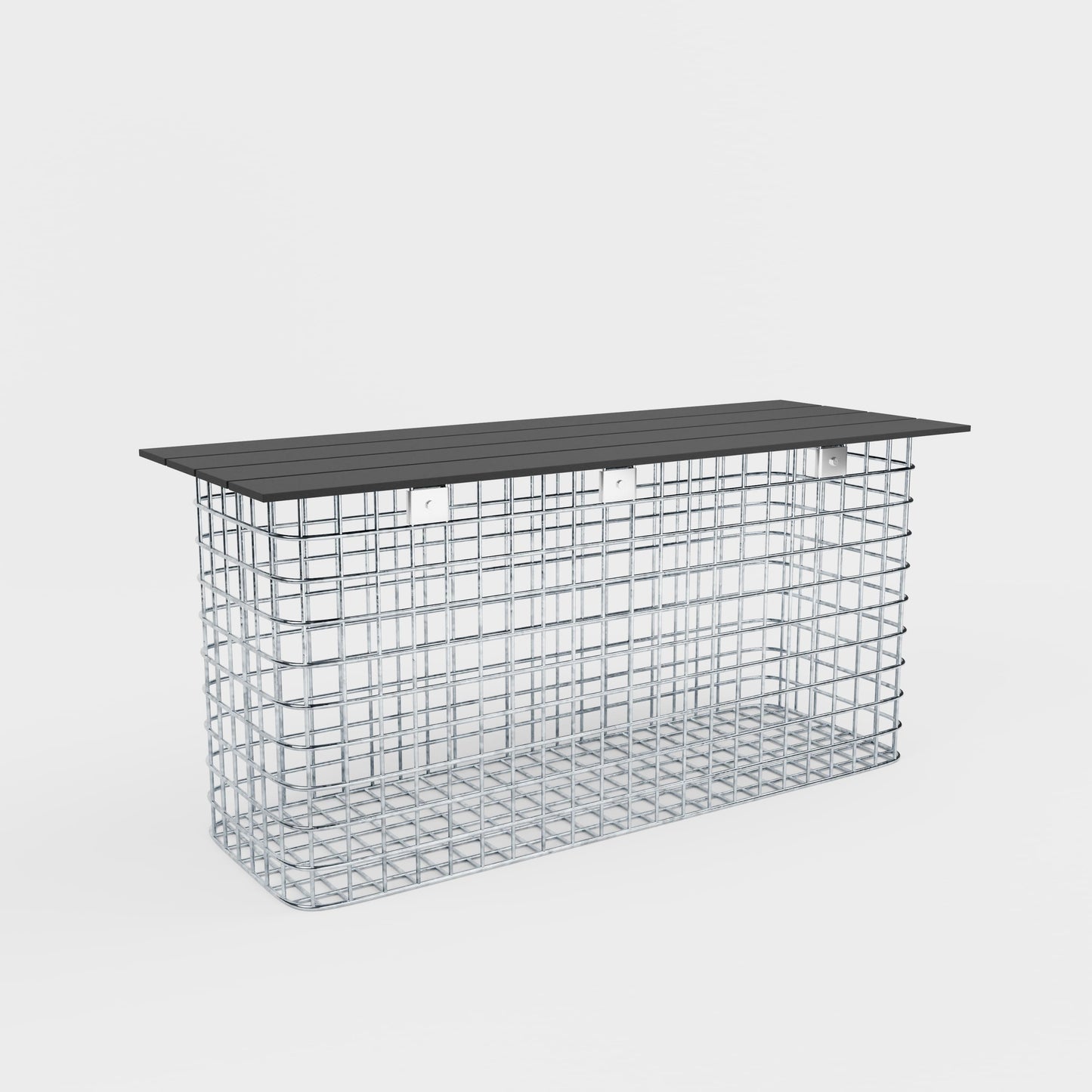 Banco de jardín 102 x 50 x 32 cm MW 5 x 5 cm galvanizado en caliente, con tablero reciclado en antracita