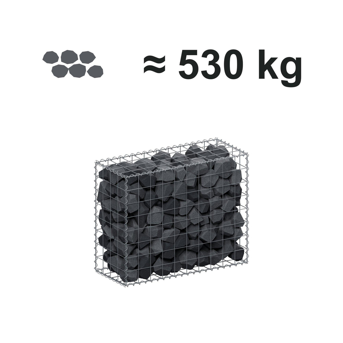 Gabion 100 cm x 80 cm x 40 cm (L x H x D), maskestørrelse 10 cm x 10 cm, spiral