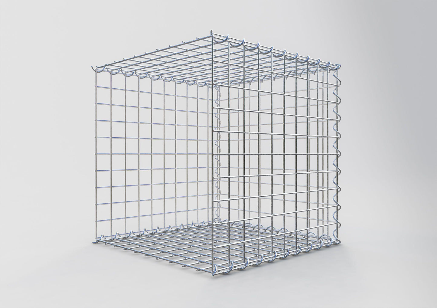 Aangegroeide schanskorf type 2 50 cm x 50 cm x 50 cm (L x H x D), maaswijdte 5 cm x 5 cm, spiraal