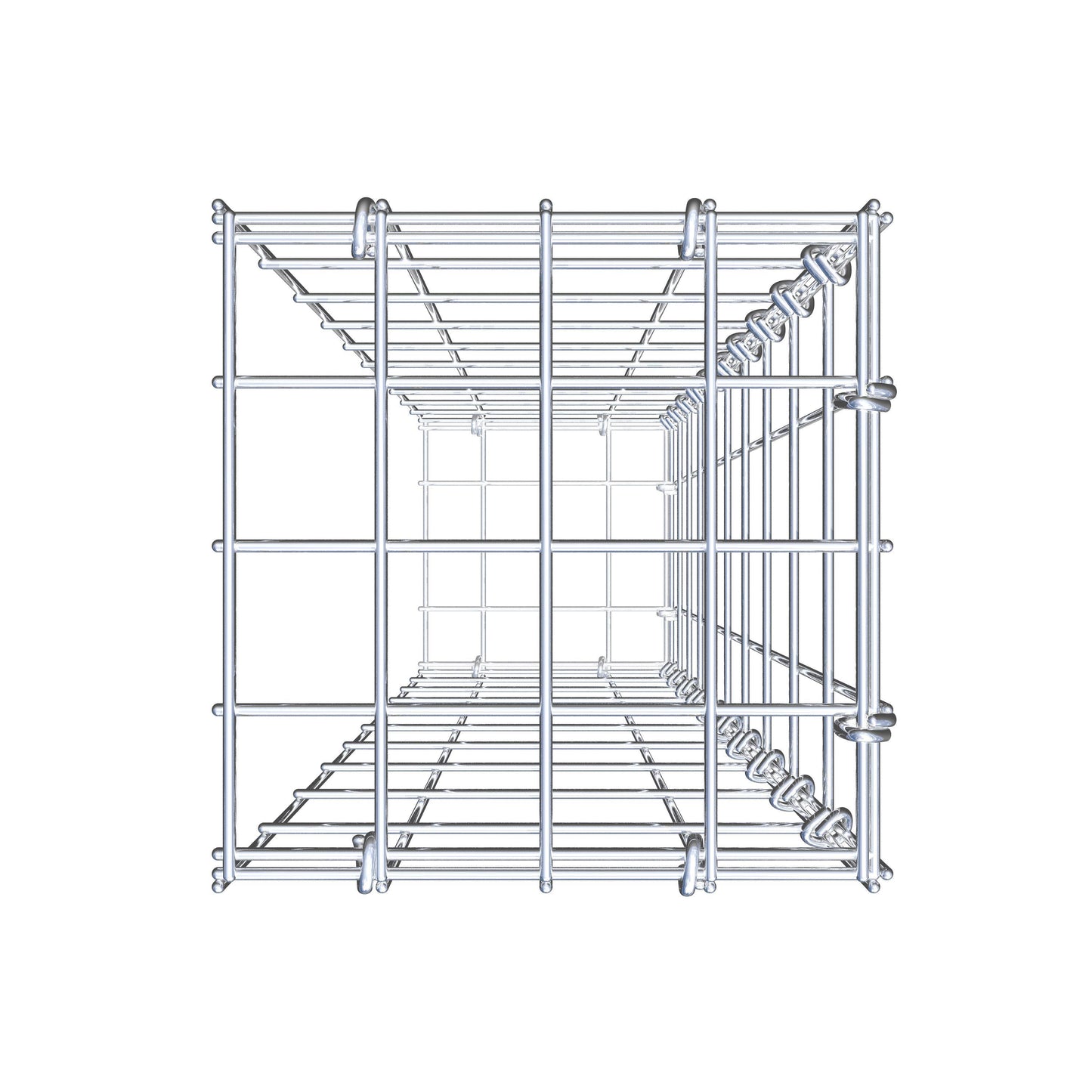 Anbaugabione Typ 2 100 cm x 20 cm x 20 cm, Maschenweite 5 cm x 10 cm, C-Ring
