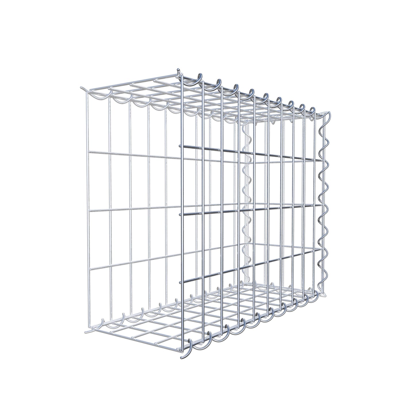 Aangegroeide schanskorf type 2 50 cm x 40 cm x 20 cm (L x H x D), maaswijdte 5 cm x 10 cm, spiraal