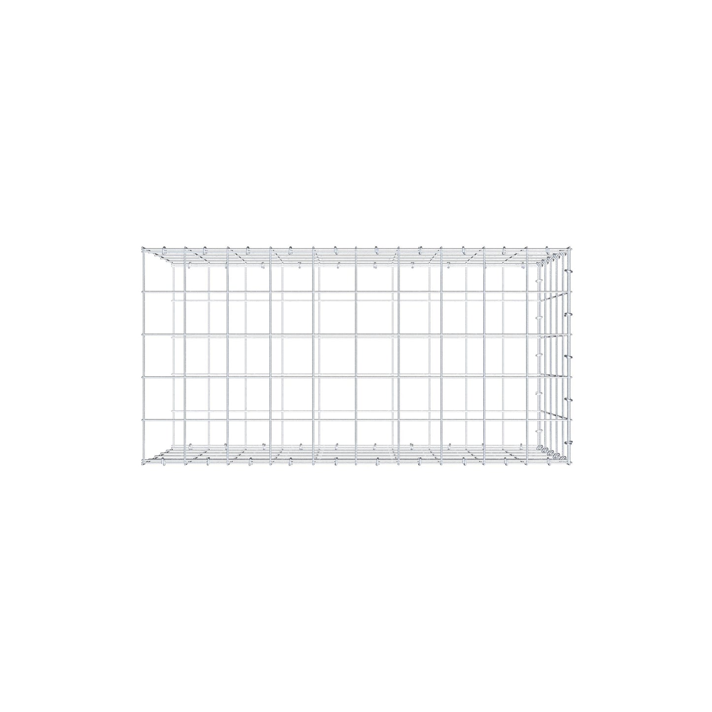 Bevestigbare schanskorf type 2 100 cm x 50 cm x 50 cm (L x H x D), maaswijdte 10 cm x 10 cm, C-ring