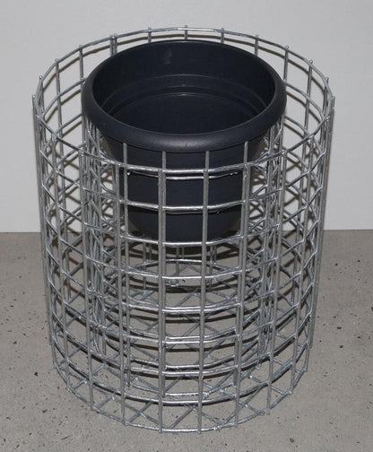 Colonne de fleurs hauteur 42 cm ronde, diamètre 37 cm, MW 5 x 5 cm, galvanisé à chaud, pot inclus