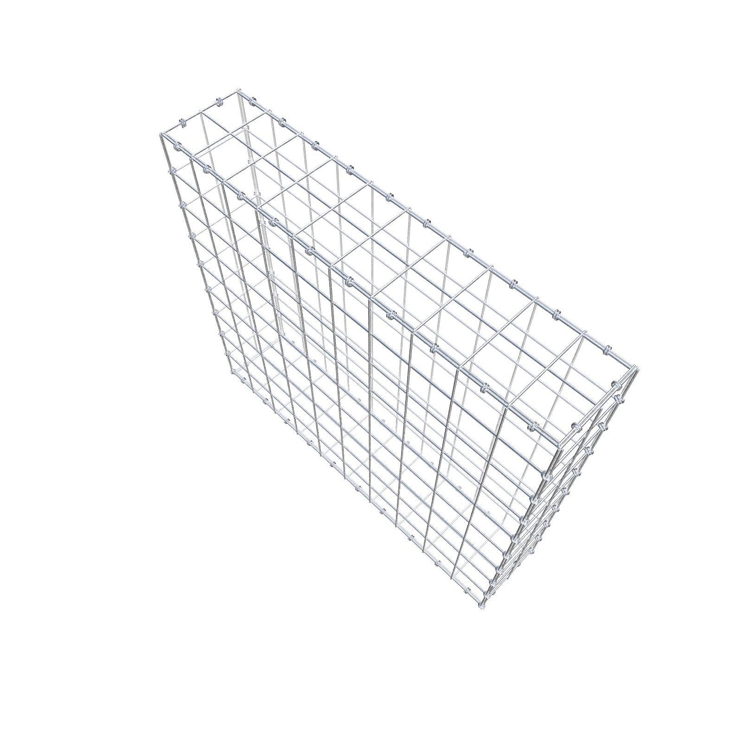 Gabion 100 cm x 90 cm x 20 cm (L x H x D), maskstorlek 10 x 10 cm, spiralring