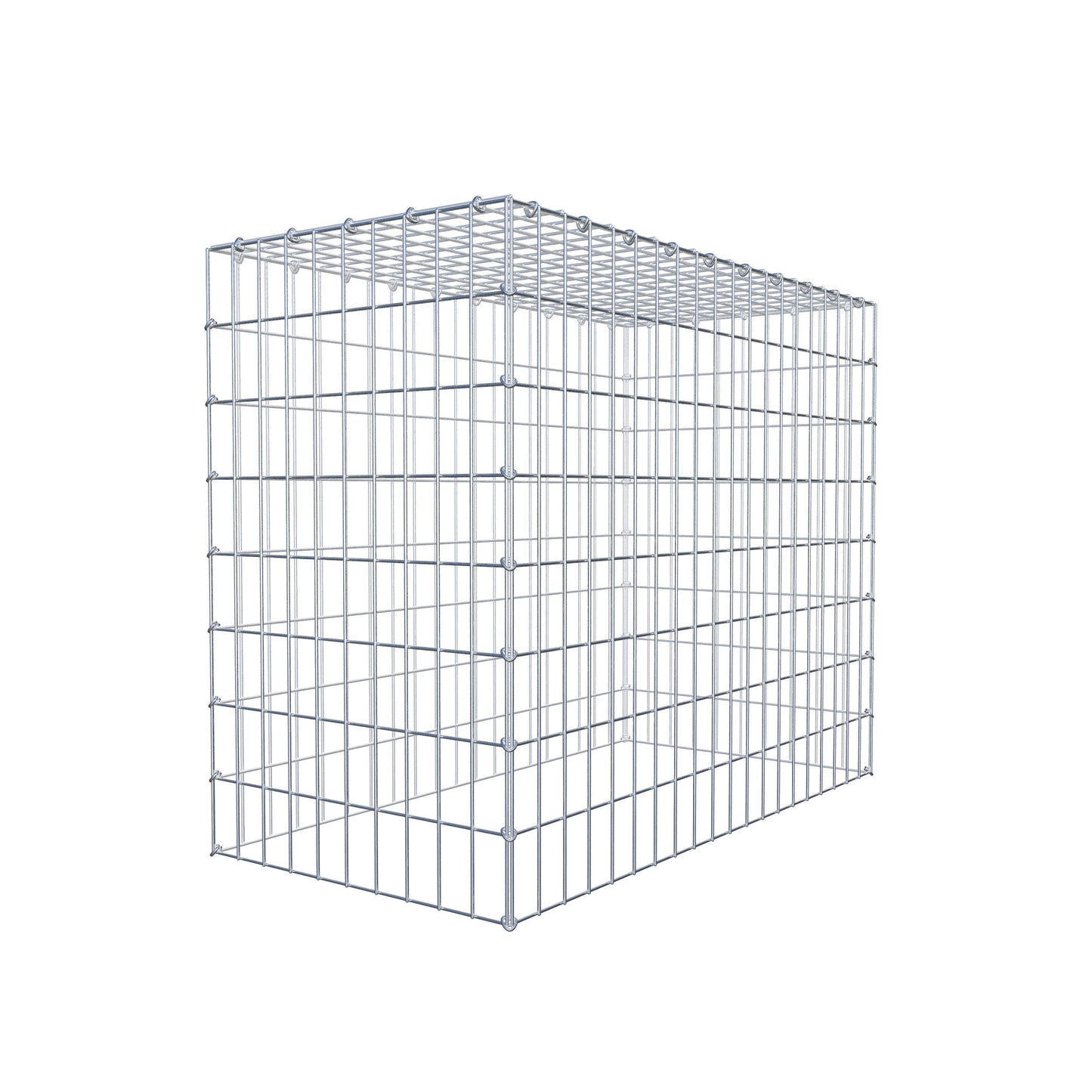 Monteret gabion type 3 100 cm x 80 cm x 50 cm (L x H x D), maskestørrelse 5 cm x 10 cm, C-ring