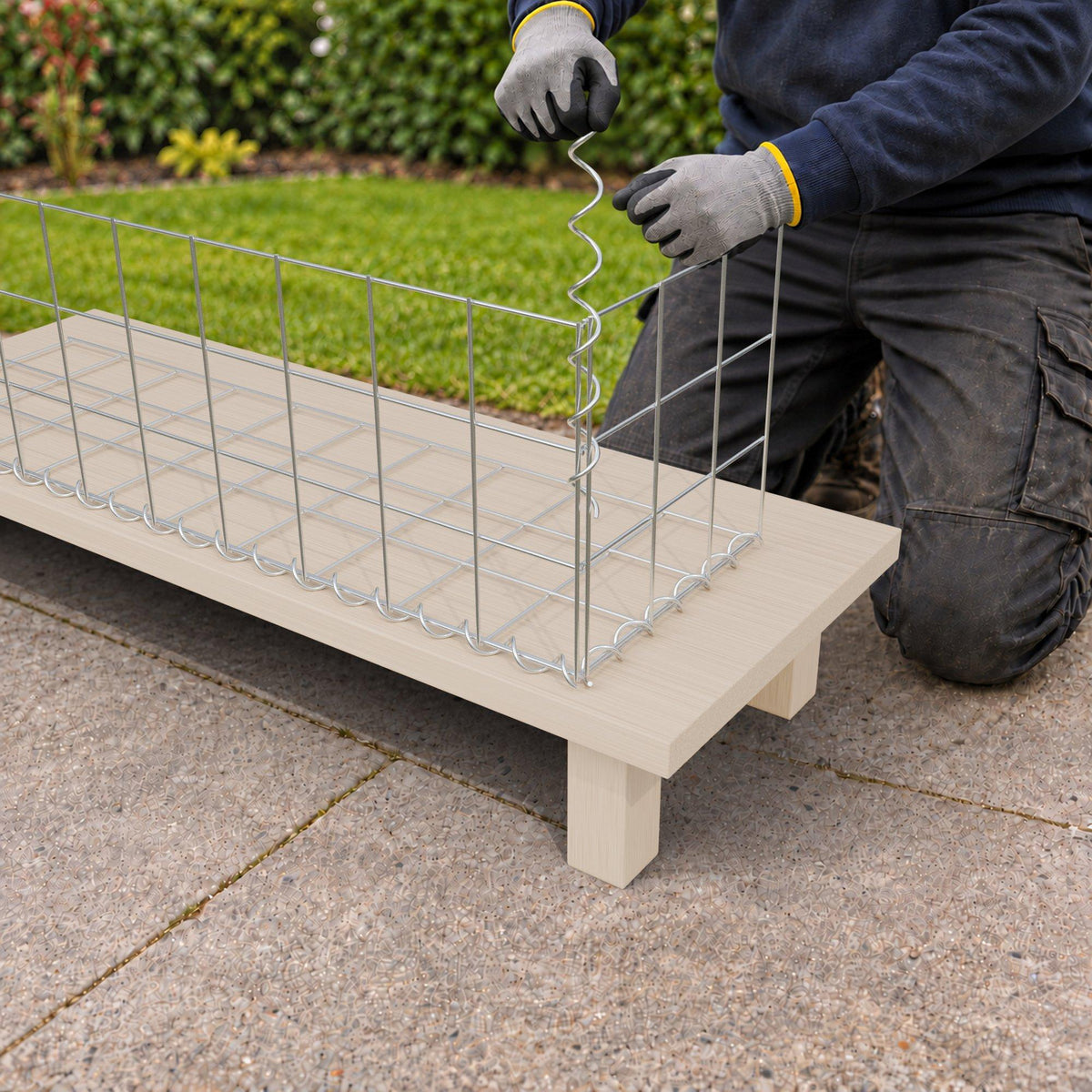 Gabion 100 cm x 30 cm x 30 cm (L x H x D), maskestørrelse 10 cm x 10 cm, spiral