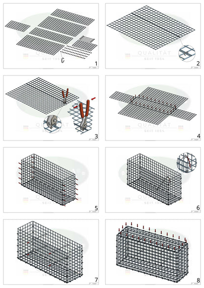 Gabião 100 cm x 20 cm x 50 cm (C x A x P), malhagem 5 cm x 5 cm, anel C