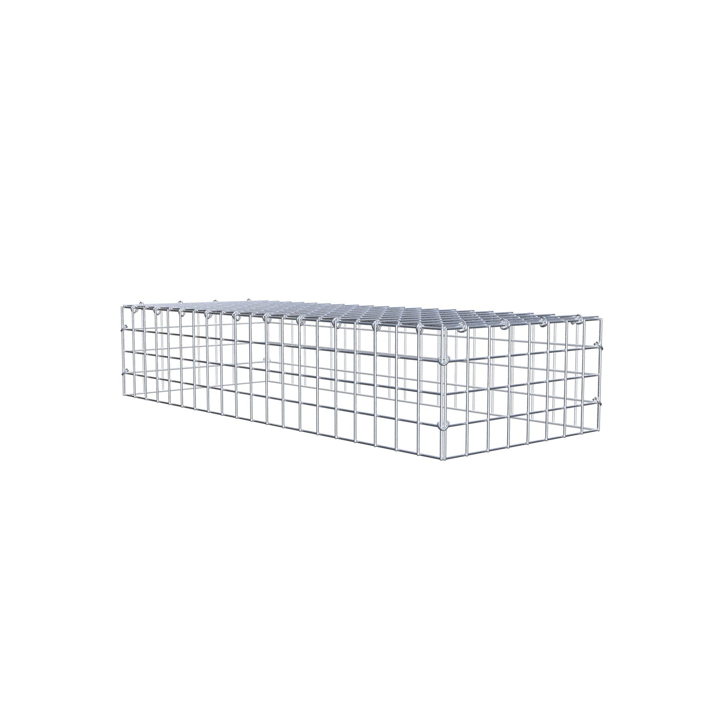 Type 3 oplegkorf 100 cm x 20 cm x 40 cm (L x H x D), maaswijdte 5 cm x 5 cm, C-ring
