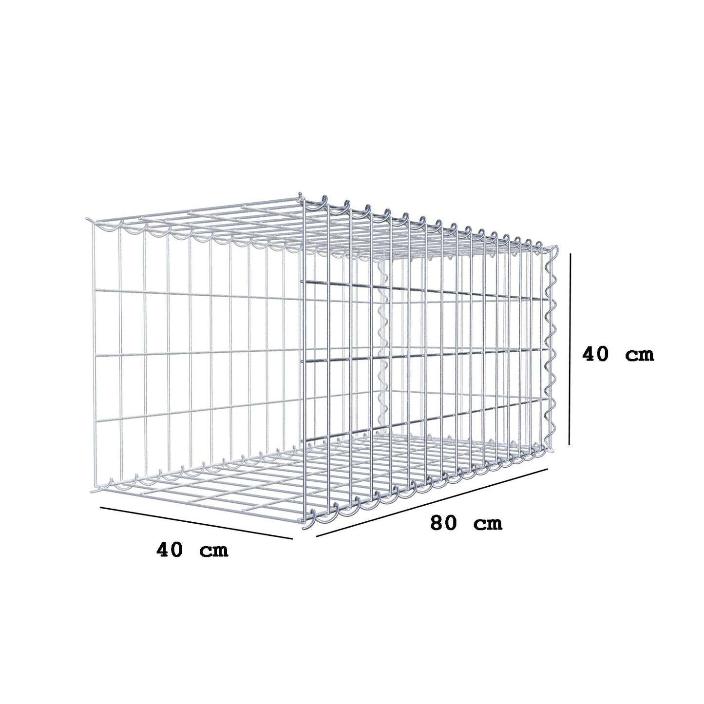 Add-on schanskorf type 2 80 cm x 40 cm x 40 cm (L x H x D), maaswijdte 5 cm x 10 cm, spiraalvormig