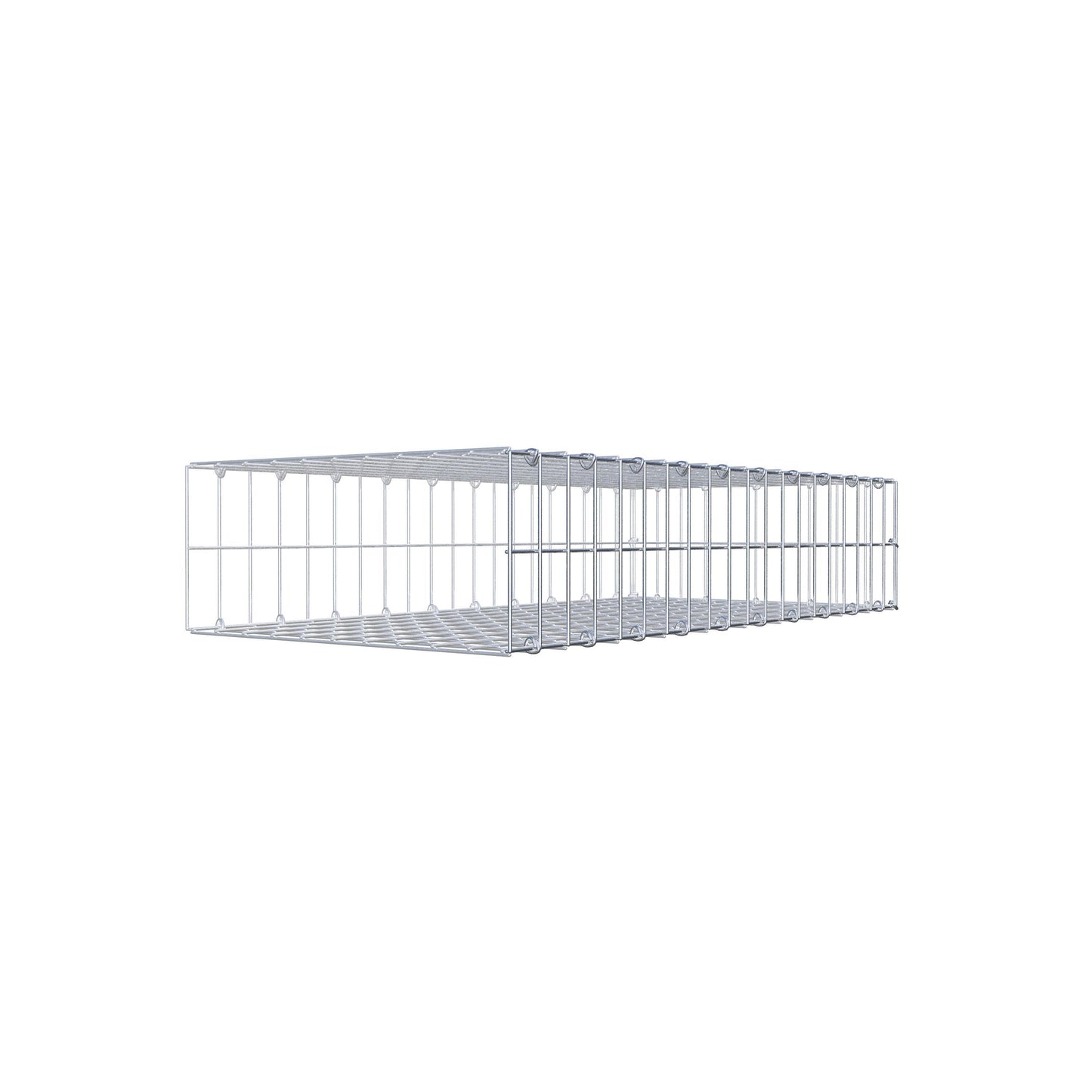 Monteret gabion type 2 100 cm x 20 cm x 50 cm, maskestørrelse 5 cm x 10 cm, C-ring