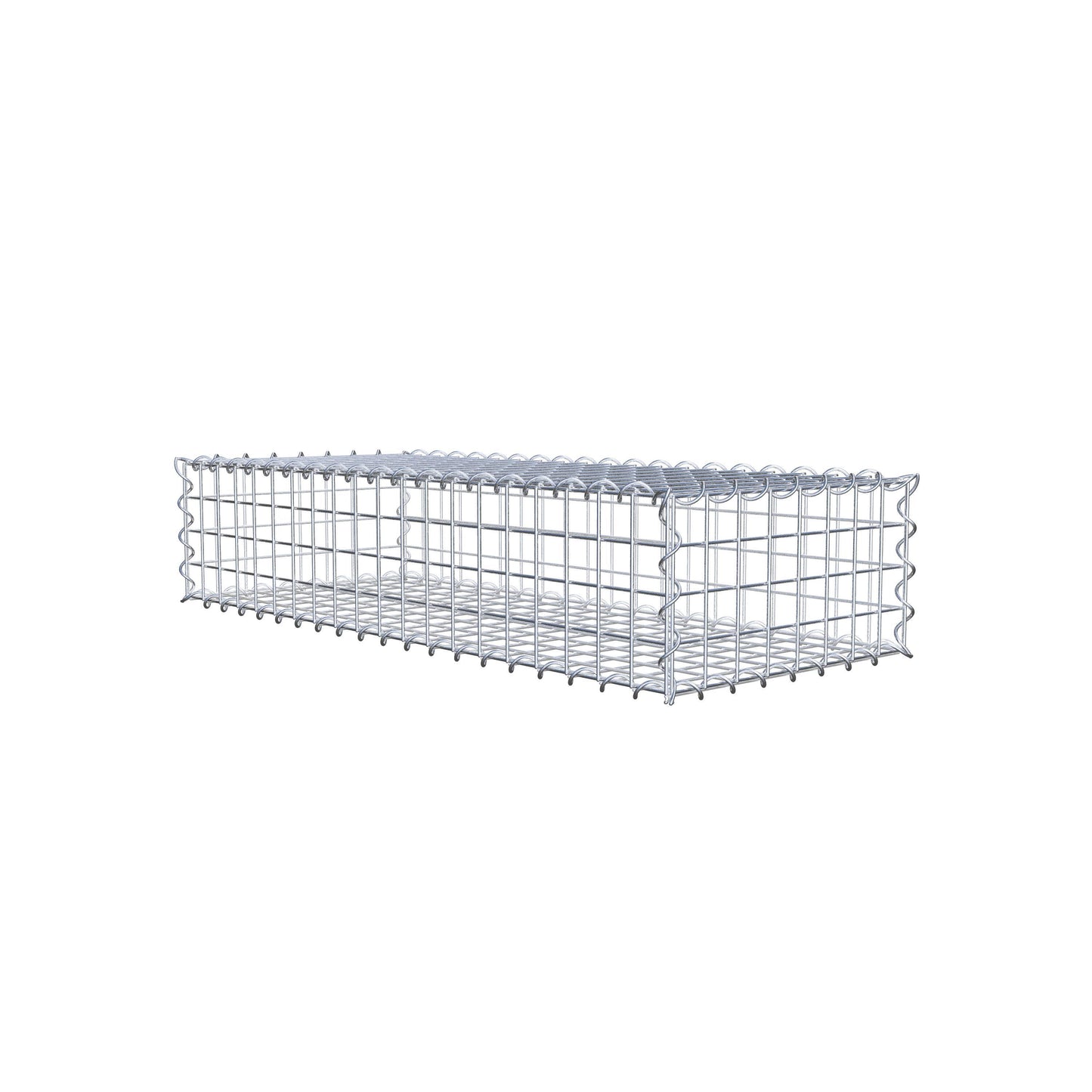 Schanskorf 100 cm x 20 cm x 40 cm (L x H x D), maaswijdte 5 cm x 5 cm, spiraalvormig