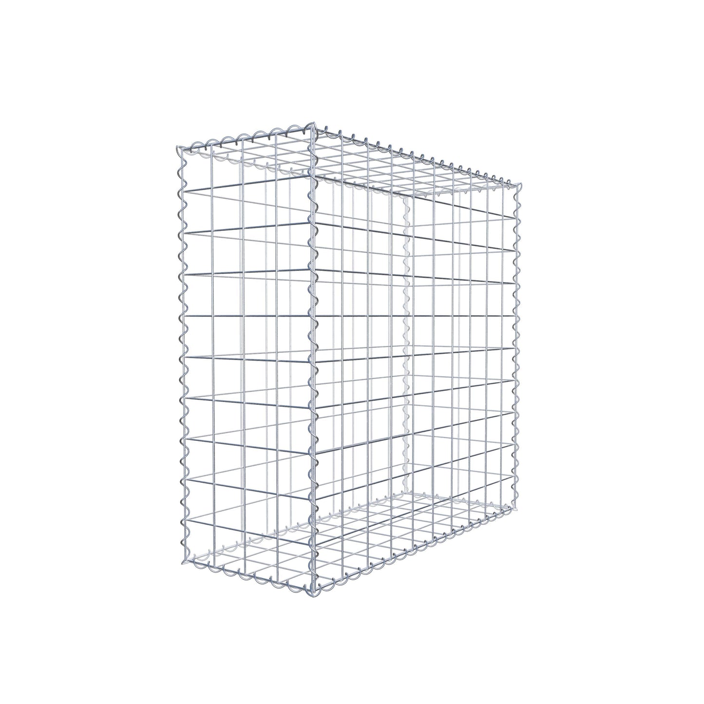 Schanskorf 100 cm x 100 cm x 40 cm (L x H x D), maaswijdte 10 cm x 10 cm, spiraalvormig