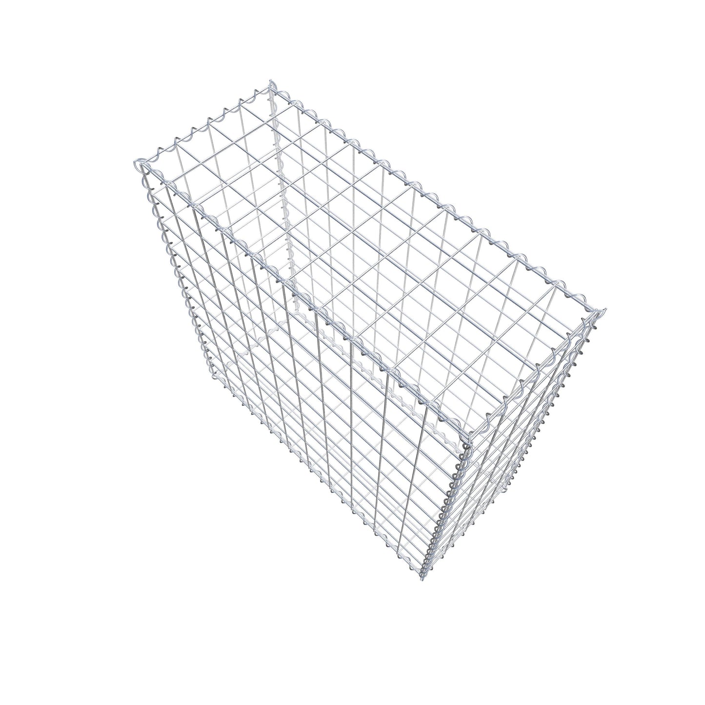 Schanskorf 100 cm x 100 cm x 40 cm (L x H x D), maaswijdte 10 cm x 10 cm, spiraalvormig