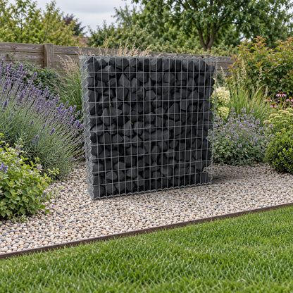 Gabion 100 cm x 100 cm x 20 cm (L x H x D), maskstorlek 5 cm x 10 cm, spiral