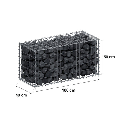 Gabion 100 cm x 50 cm x 40 cm (L x H x D), maskstorlek 5 cm x 10 cm, spiral
