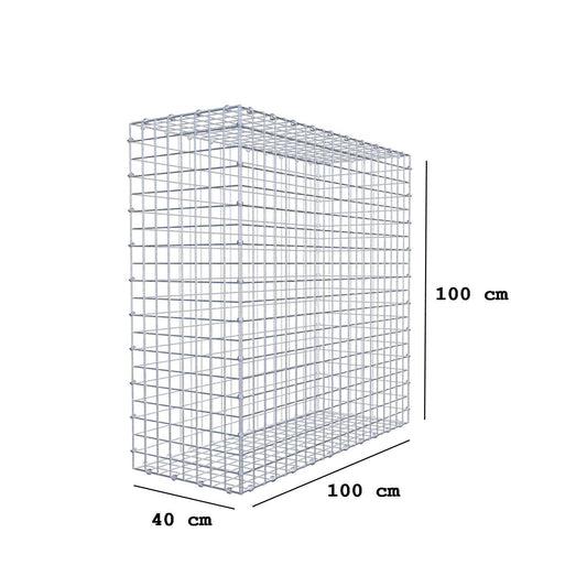 Gabion 100 cm x 100 cm x 40 cm (L x H x D), mesh size 5 x 5 cm, spiral ring