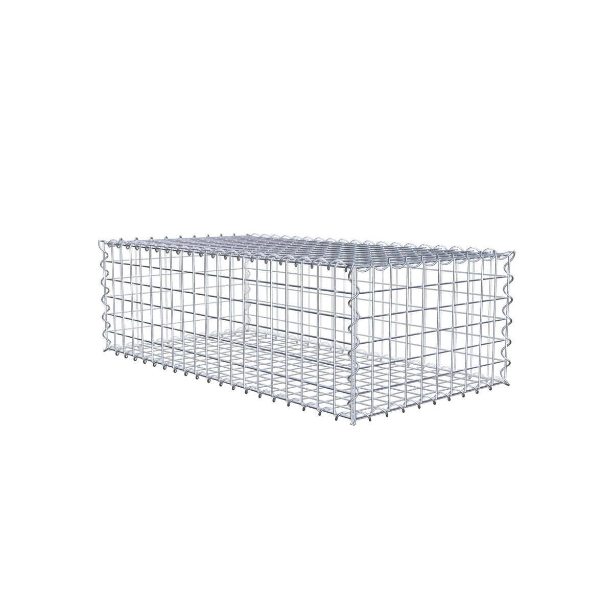 Gabião 100 cm x 30 cm x 50 cm (C x A x P), malhagem 5 cm x 5 cm, espiral