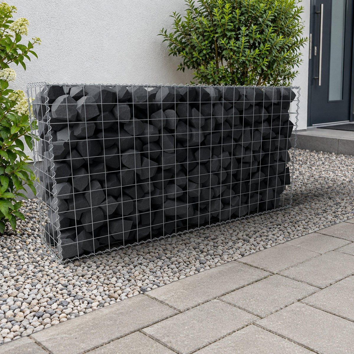 Schanskorf 200 cm x 100 cm x 40 cm (L x H x D), maaswijdte 10 cm x 10 cm, spiraalvormig