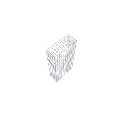Type 2 oplegkorf 100 cm x 20 cm x 50 cm (L x H x D), maaswijdte 5 cm x 5 cm, C-ring