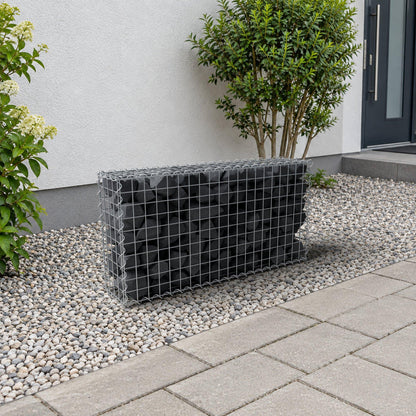 Schanskorf 100 cm x 50 cm x 20 cm (L x H x D), maaswijdte 5 cm x 5 cm, spiraalvormig