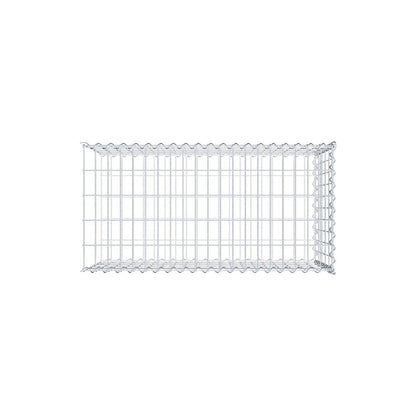 Opbouw schanskorf type 2 100 cm x 50 cm x 50 cm (L x H x D), maaswijdte 5 cm x 10 cm, spiraalvormig