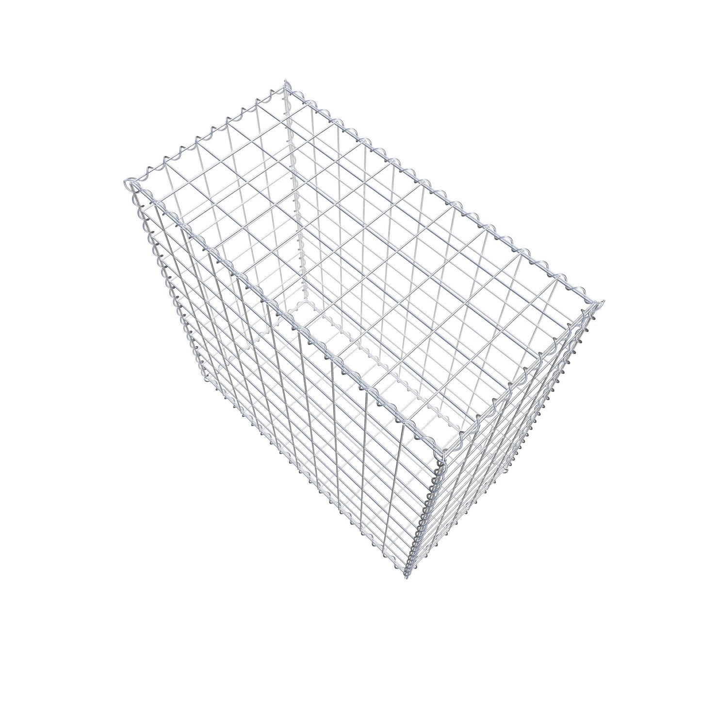 Gabbione 100 cm x 100 cm x 50 cm (L x H x P), maglia 10 cm x 10 cm, spirale
