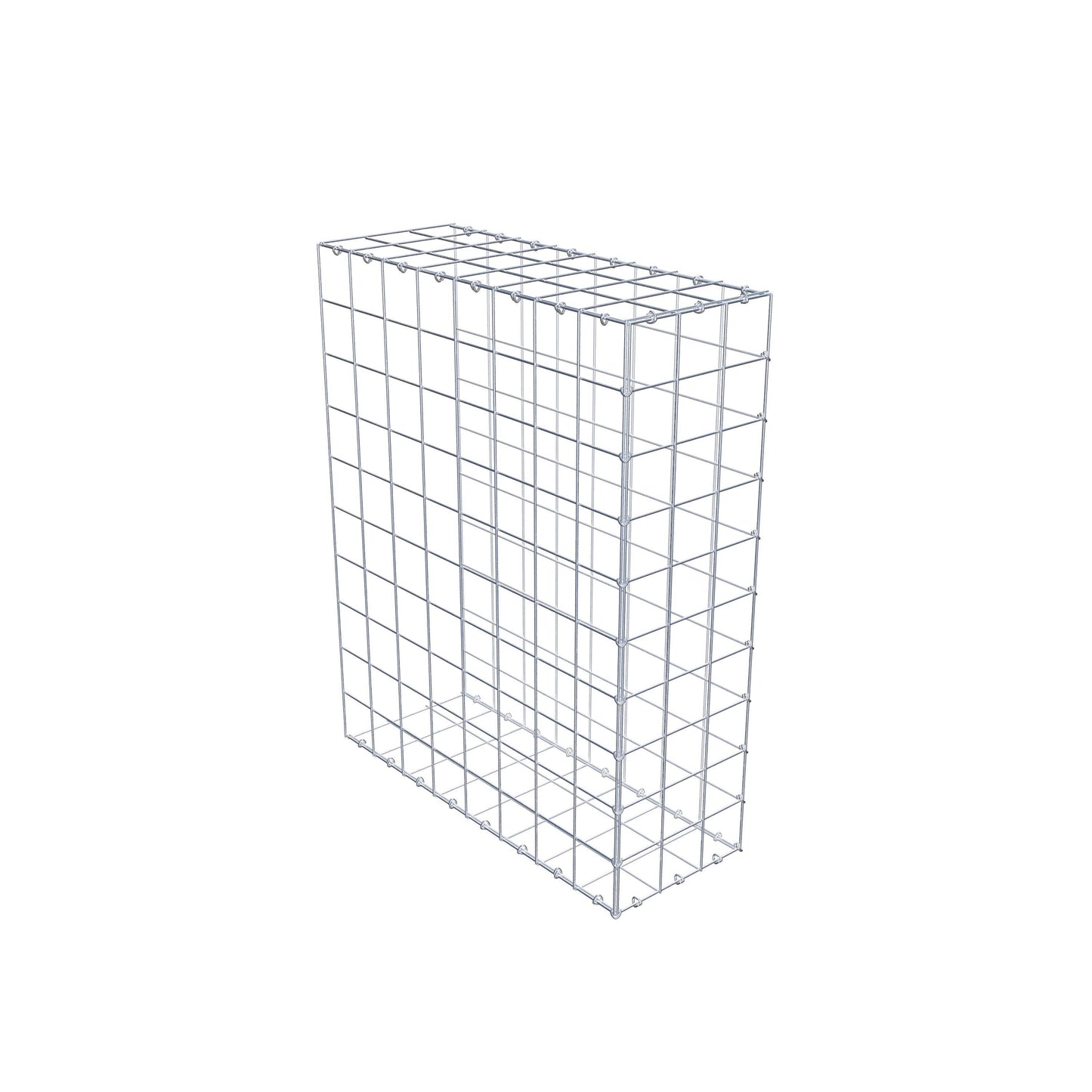 Monteret gabion type 2 100 cm x 80 cm x 30 cm (L x H x D), maskestørrelse 10 cm x 10 cm, C-ring