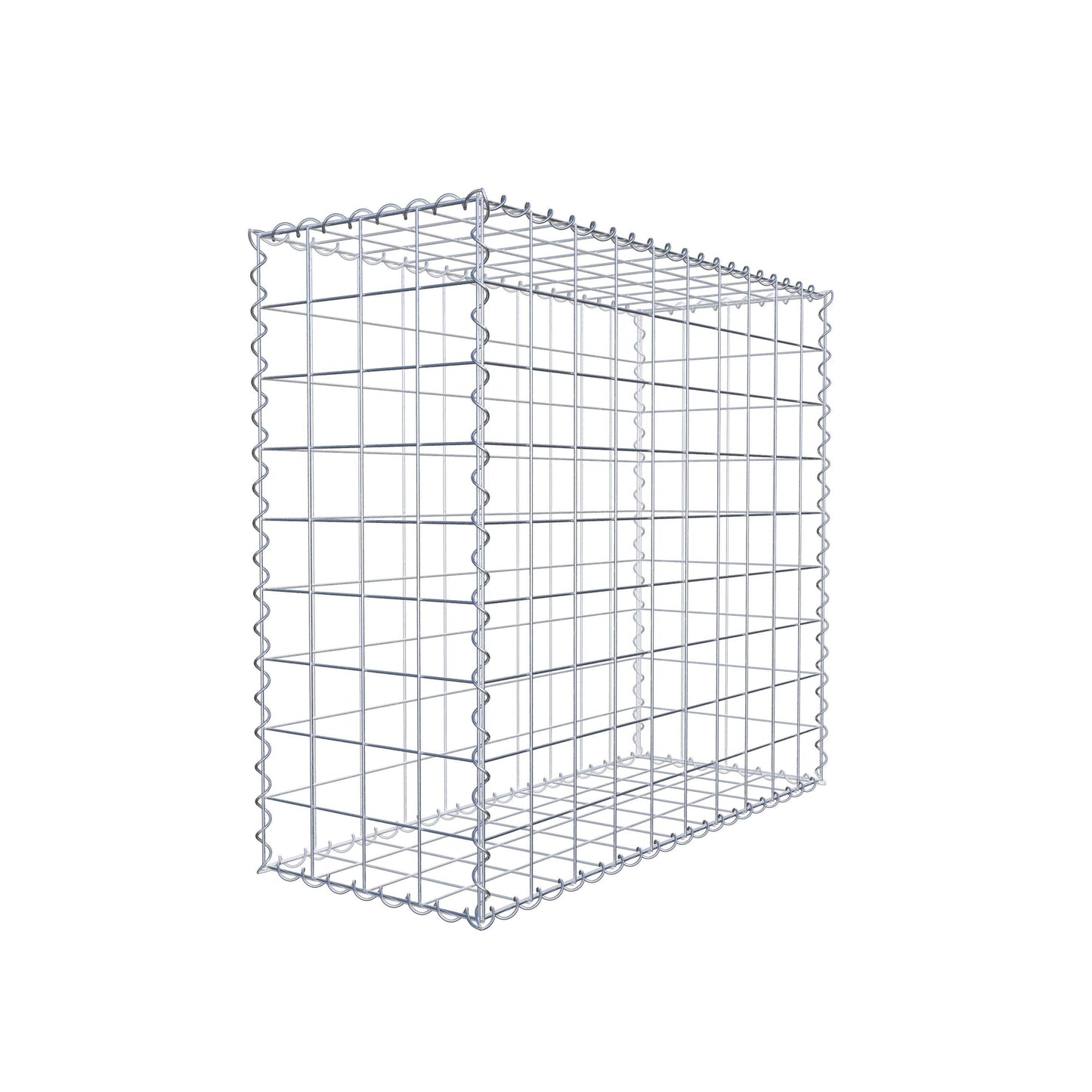 Schanskorf 100 cm x 90 cm x 40 cm (L x H x D), maaswijdte 10 cm x 10 cm, spiraalvormig