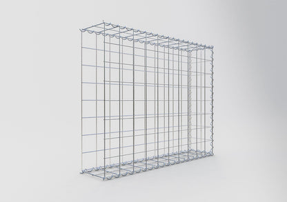 Opbouw schanskorf type 2 100 cm x 80 cm x 20 cm (L x H x D), maaswijdte 10 cm x 10 cm, spiraal