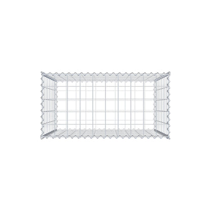 Schanskorf 100 cm x 90 cm x 50 cm (L x H x D), maaswijdte 10 cm x 10 cm, spiraalvormig