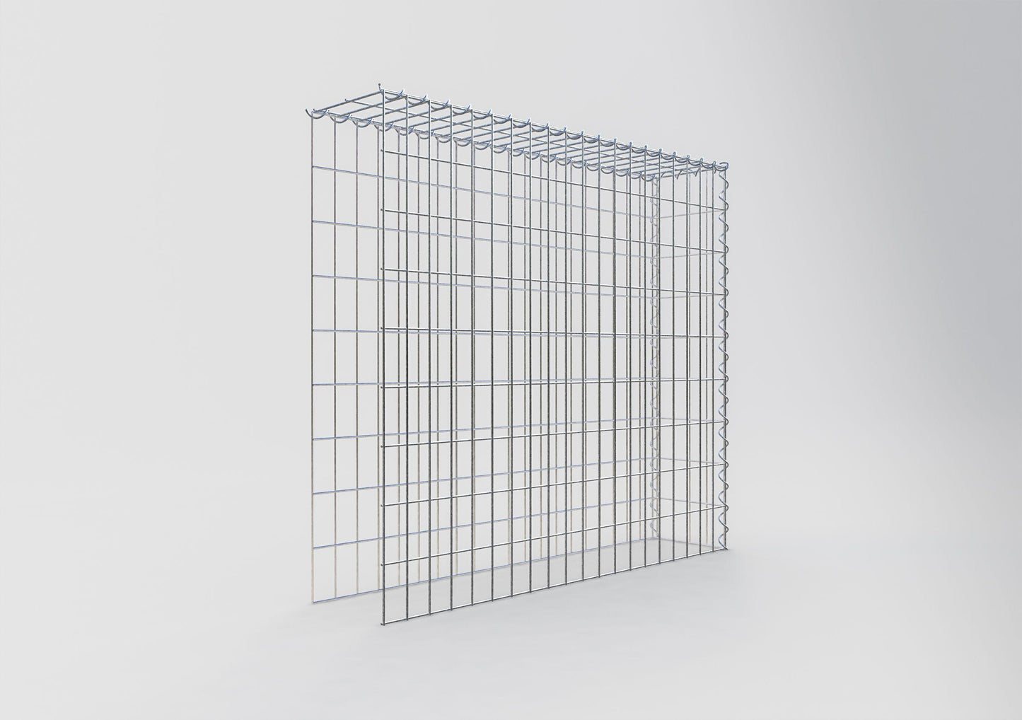 Gabion rapporté type 4 100 cm x 90 cm x 20 cm (L x H x P), mailles 5 cm x 10 cm, spirale