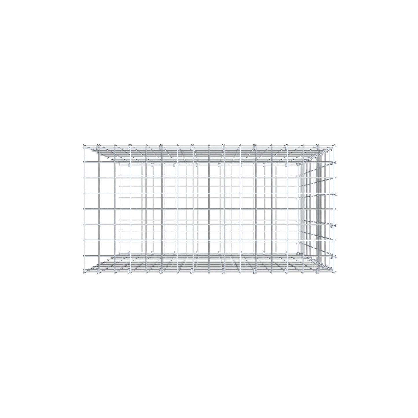 Monteret gabion type 2 100 cm x 80 cm x 40 cm, maskestørrelse 5 cm x 10 cm, C-ring