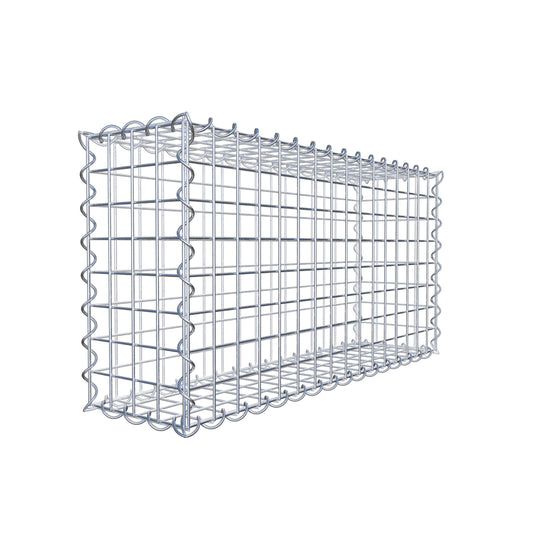 Schanskorf 80 cm x 40 cm x 20 cm (L x H x D), maaswijdte 5 cm x 5 cm, spiraalvormig