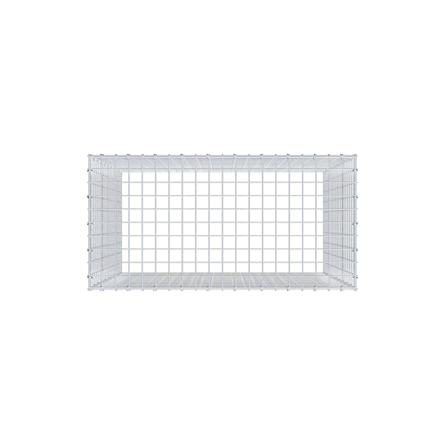 Opbouw schanskorf type 3 100 cm x 100 cm x 50 cm (L x H x D), maaswijdte 5 cm x 5 cm, C-ring