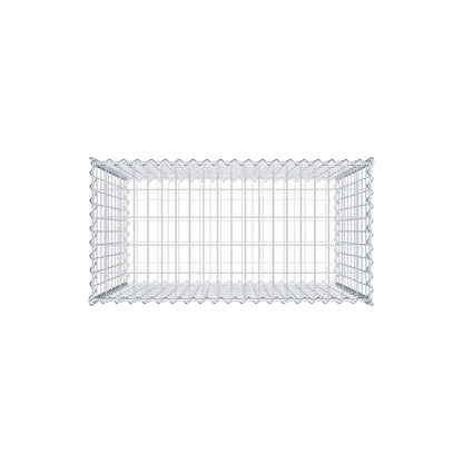 Schanskorf 100 cm x 100 cm x 50 cm (L x H x D), maaswijdte 5 cm x 10 cm, spiraalvormig