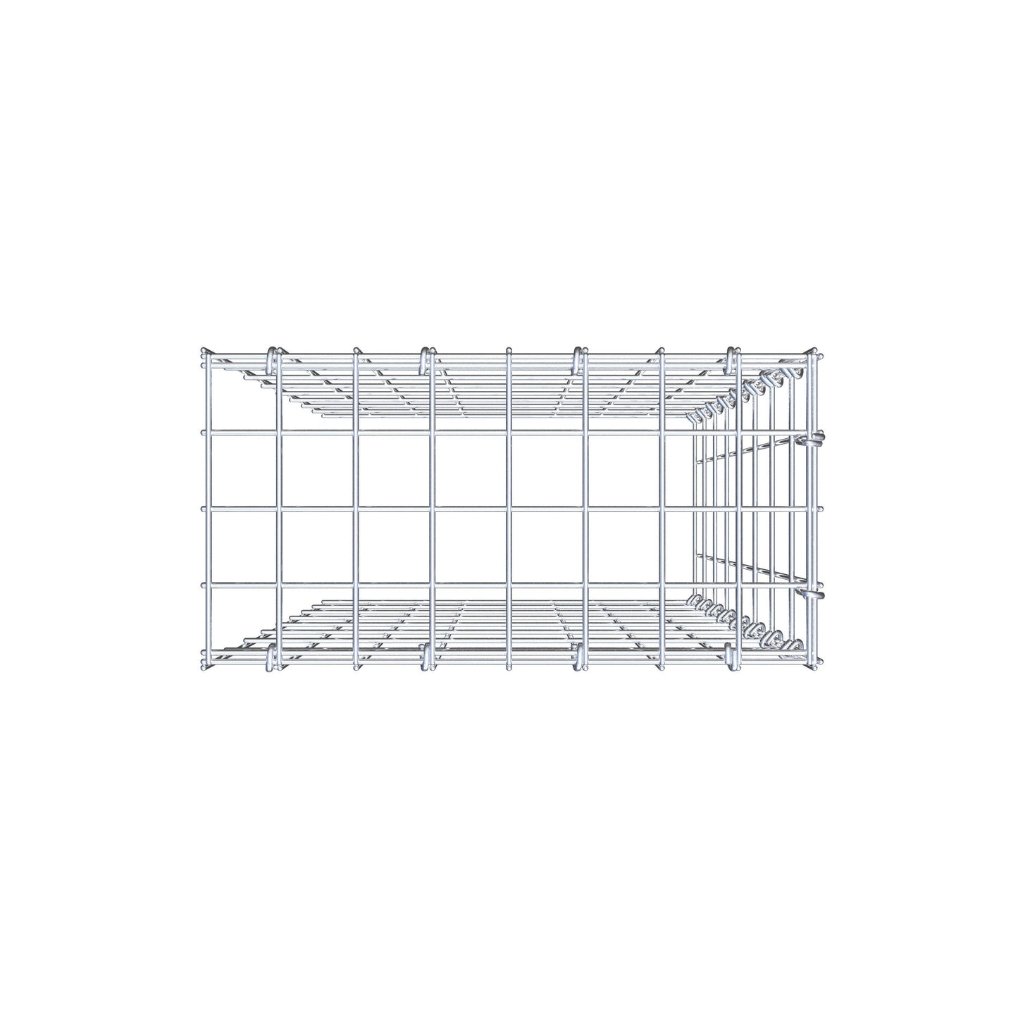 Monteret gabion type 4 80 cm x 40 cm x 20 cm (L x H x D), maskestørrelse 5 cm x 10 cm, C-ring