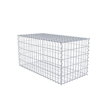 Gabbione 100 cm x 50 cm x 50 cm (L x H x P), maglia 5 cm x 10 cm, spirale