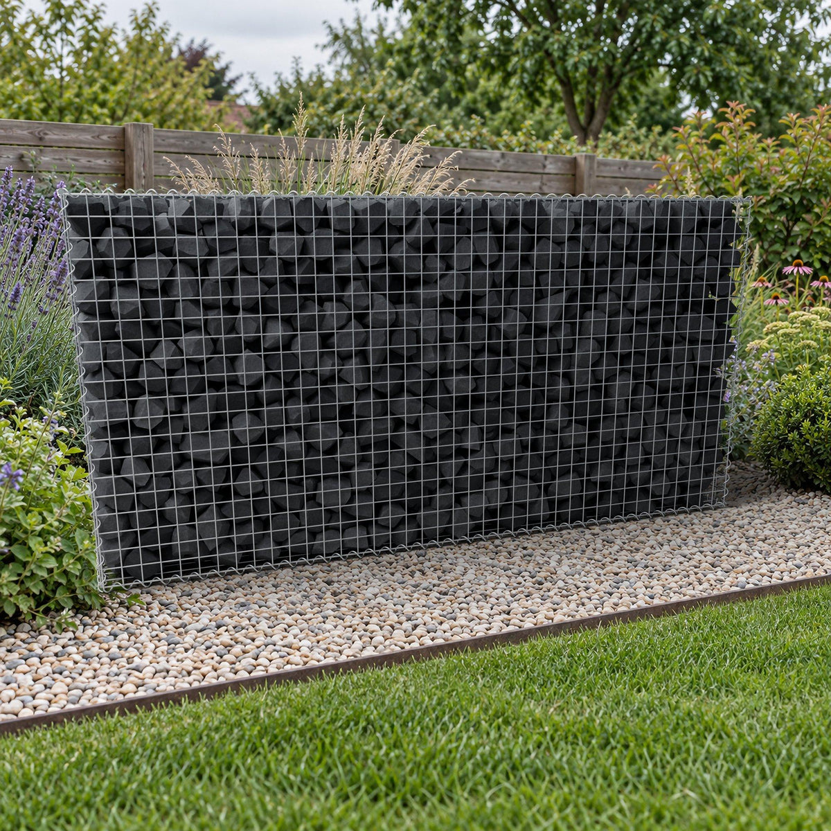 Gabione 200 cm x 100 cm x 40 cm (L x H x T), Maschenweite 5 cm x 5 cm, Spirale