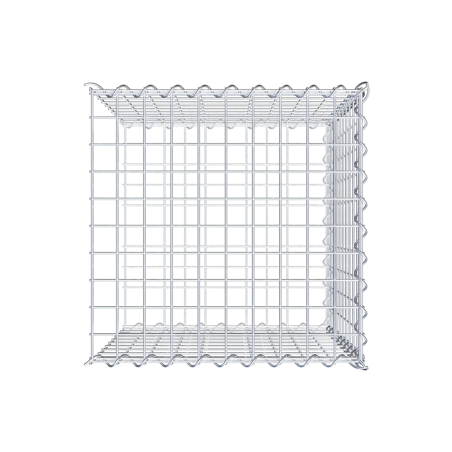 Aangegroeide schanskorf type 2 50 cm x 50 cm x 50 cm (L x H x D), maaswijdte 5 cm x 5 cm, spiraal