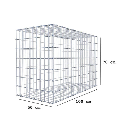 Schanskorf 100 cm x 70 cm x 50 cm (L x H x D), maaswijdte 5 x 10 cm, spiraalring