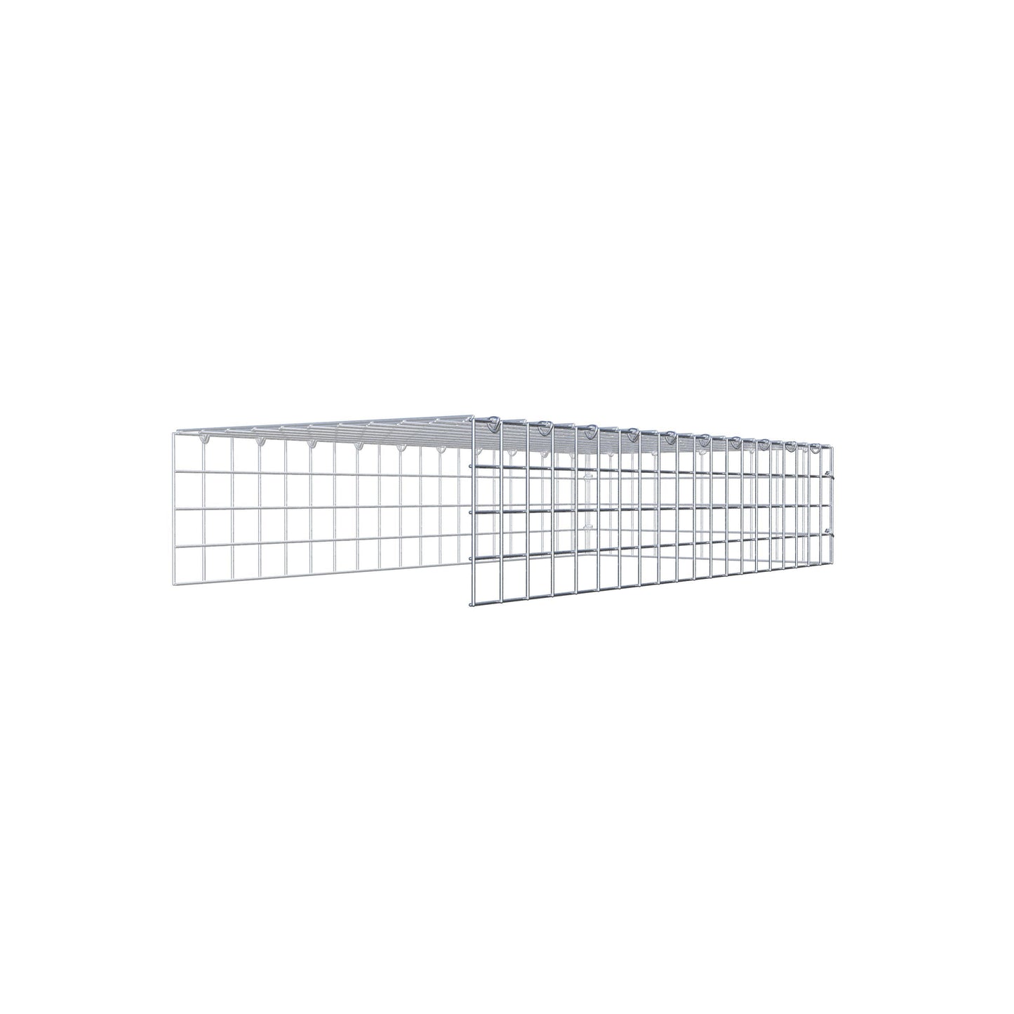 Type 4 oplegkorf 100 cm x 20 cm x 50 cm (L x H x D), maaswijdte 5 cm x 5 cm, C-ring