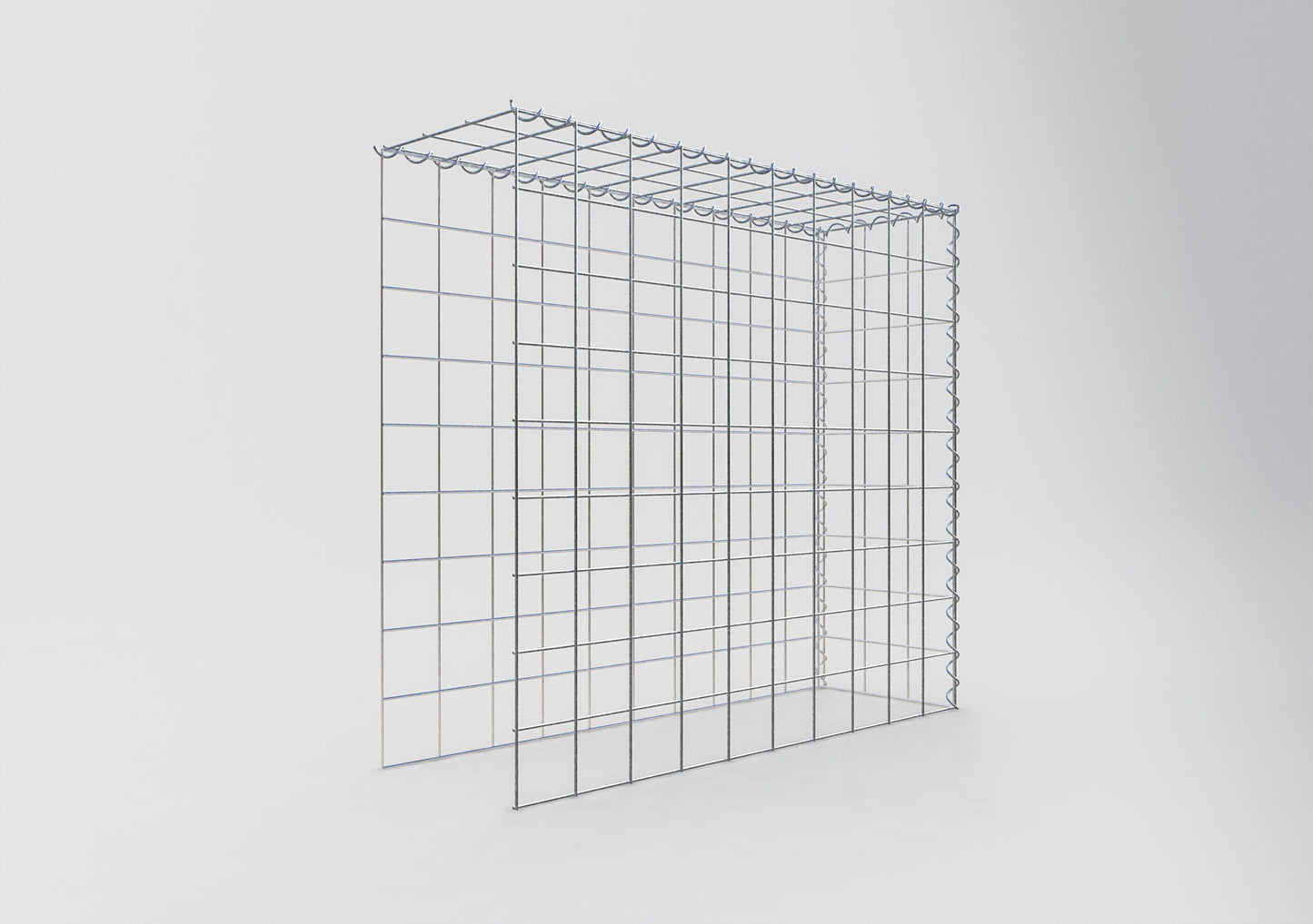 Aangegroeide schanskorf type 4 100 cm x 90 cm x 30 cm (L x H x D), maaswijdte 10 cm x 10 cm, spiraal