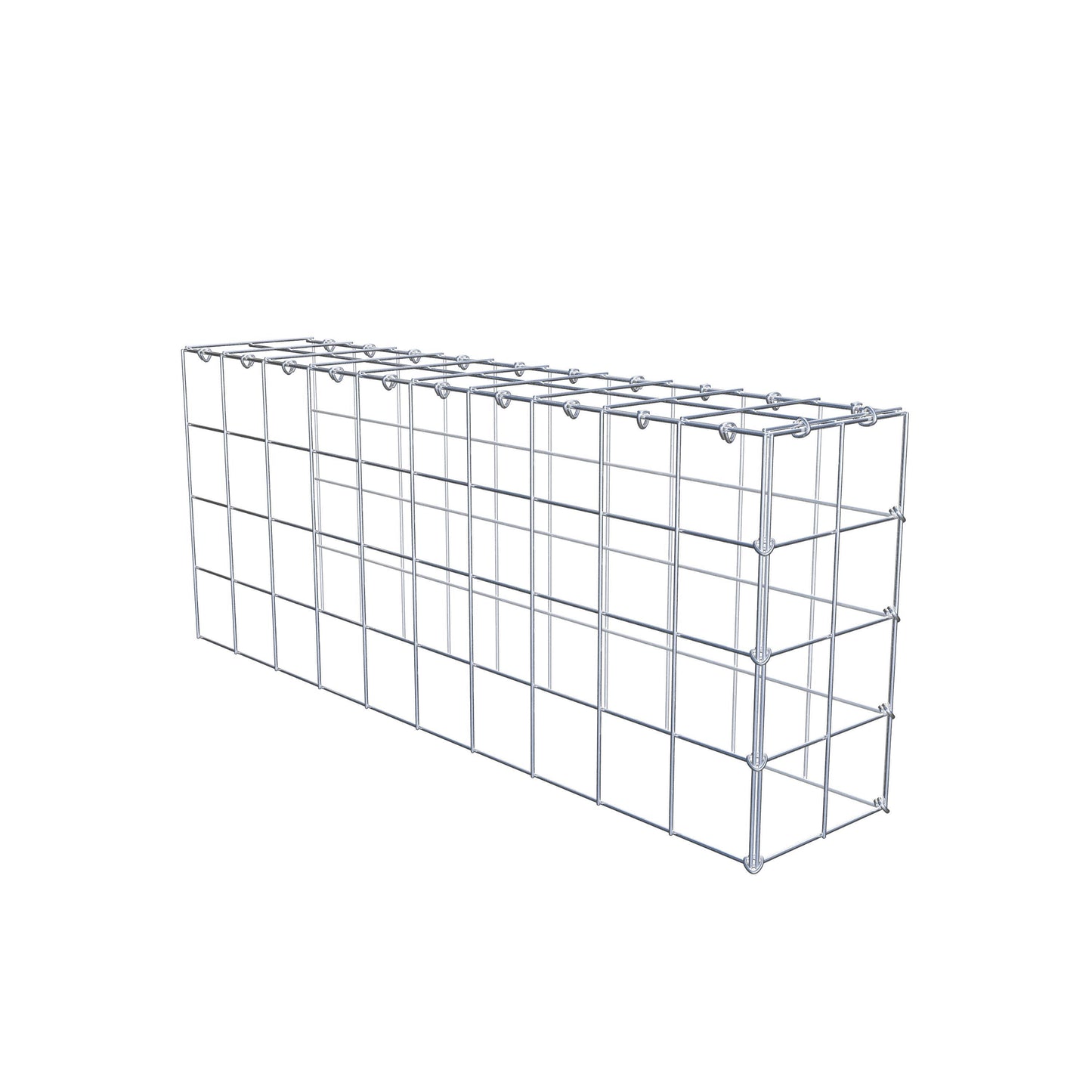 Monteret gabion type 4 100 cm x 40 cm x 20 cm (L x H x D), maskestørrelse 10 cm x 10 cm, C-ring