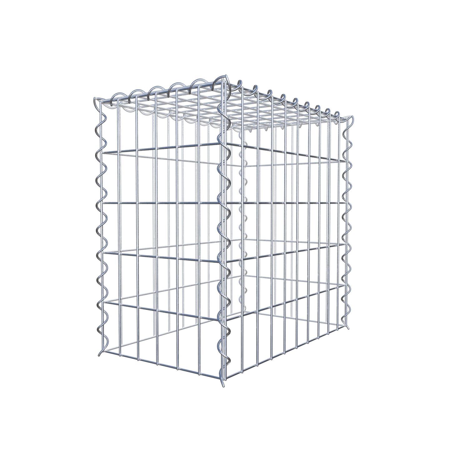 Aangegroeide schanskorf type 3 50 cm x 50 cm x 30 cm (L x H x D), maaswijdte 5 cm x 10 cm, spiraal
