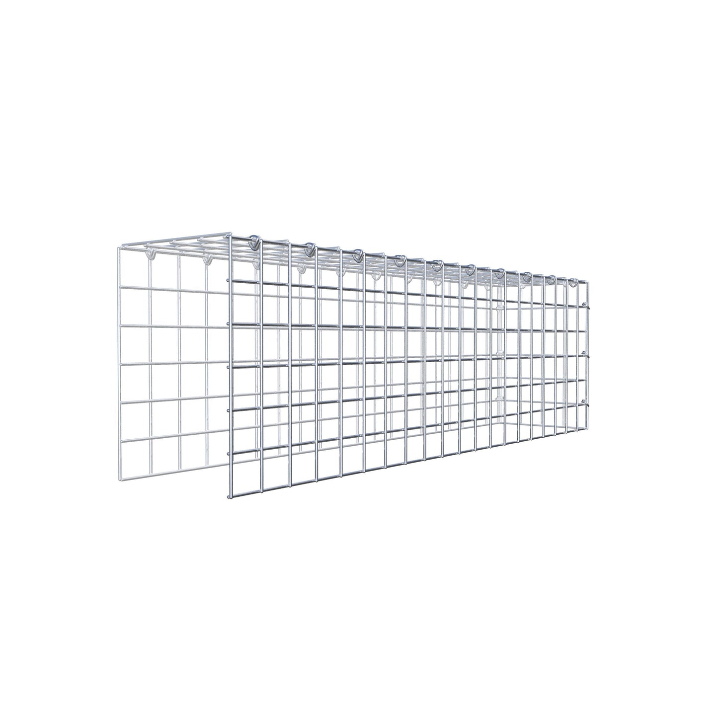 Bevestigbare schanskorf type 4 100 cm x 30 cm x 20 cm (L x H x D), maaswijdte 5 cm x 5 cm, C-ring