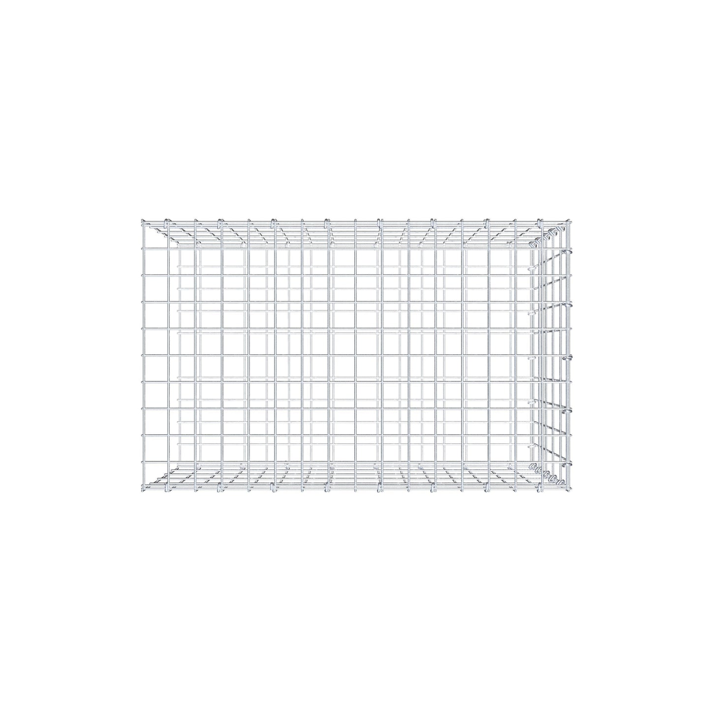 Anbaugabione Typ 2 80 cm x 50 cm x 50 cm, Maschenweite 5 cm x 10 cm, C-Ring