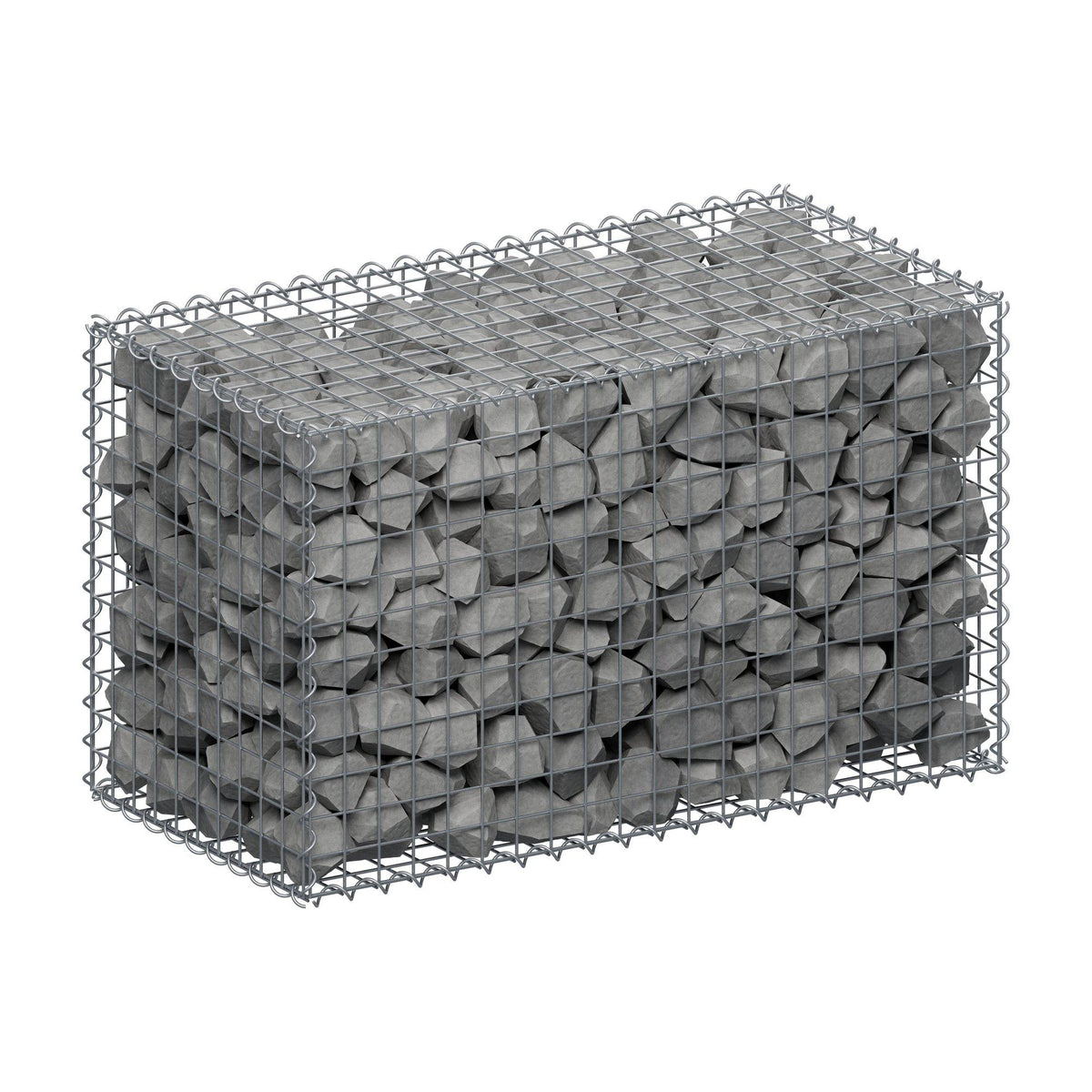 Schanskorf 100 cm x 60 cm x 50 cm (L x H x D), maaswijdte 5 cm x 5 cm, spiraalvormig